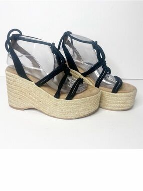 Free People platform Ropbe tie espadrille heels